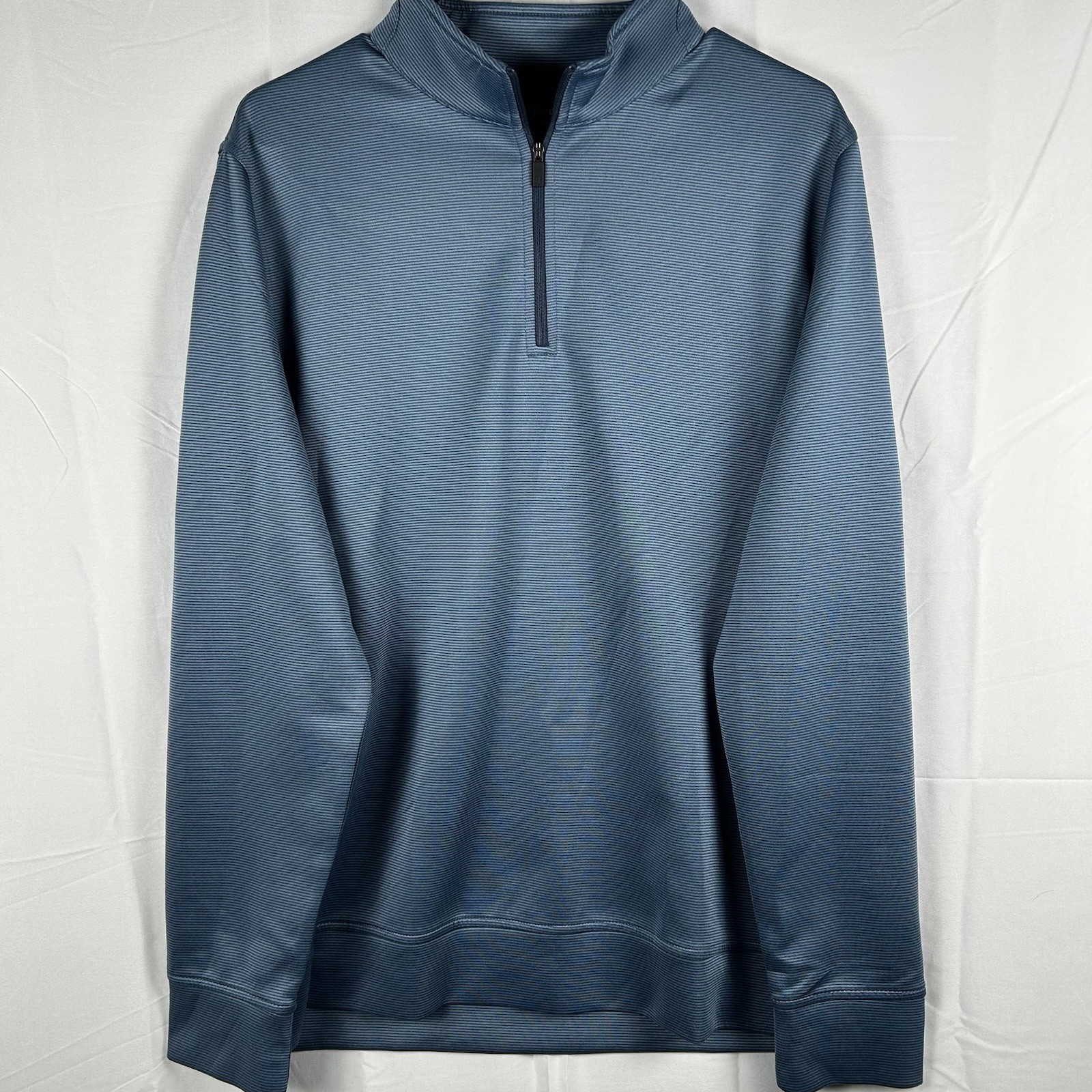 Hickey Freeman Men’s Medium 1/4 Zip Blue Stretch Golf Pullover Performance Top
