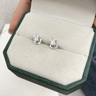 Diamond Stud Earrings F SI1 Round 1 Carat Lab Created 14K White Solid Gold — photo 6