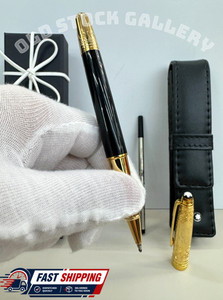 MONTBLANC Meisterstück 146 Rollerball Gold Trim w/ Leather Pouch Vip Fast Bid