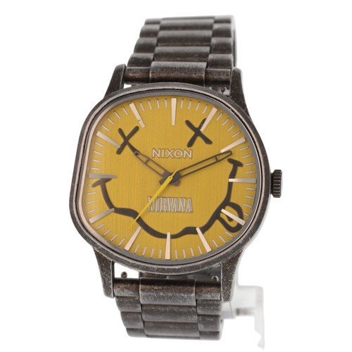 Nixon Nirvana Sentry Wobble 42mm Yellow Dial Stainless Steel Men's Wristwatch