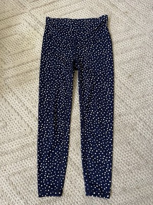 GAPFIT ECLIPSE NEW! Indigo/White Polka Dot High Rise Fitness Yoga Pants Sz XS