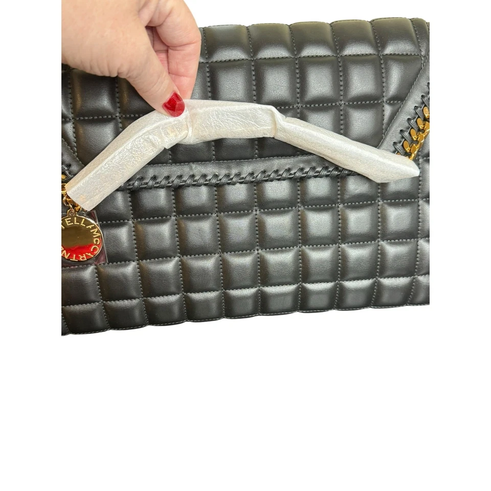 Stella McCartney новый с Ярлыками Falabella через плечо выстеганная веганская сумка с короткими ручками в черном - Изображение 4 из 4