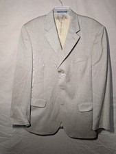 Andrew Fezza Worsted Wool Gray Sports Coat Sz 42R 3 Button