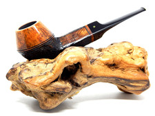 BRAKNER/PETER MICKLSON ANTIQUE RARE 604 SIGNATURE RUSTICATED BULLDOG ESTATE PIPE