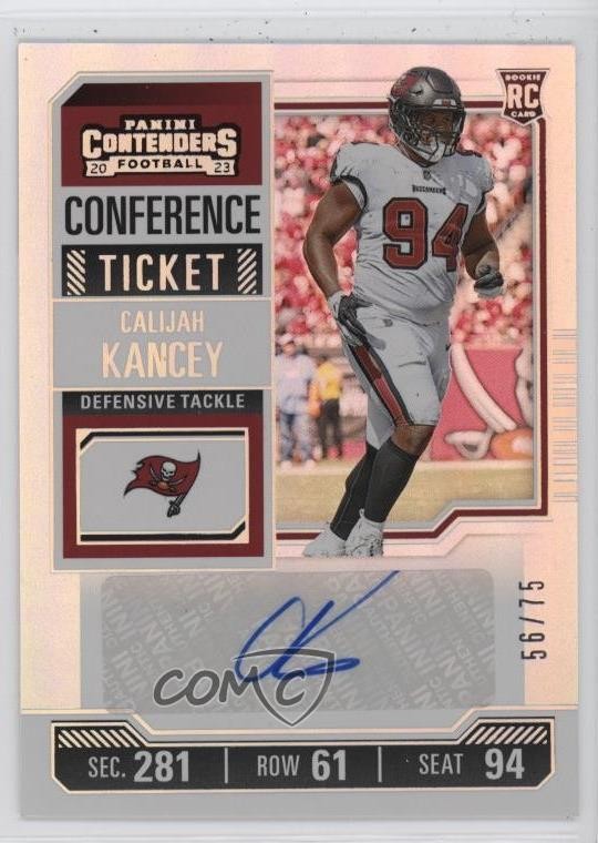 2023 Contenders Conference Ticket 56/75 Calijah Kancey #204 Rookie Auto RC 03tv