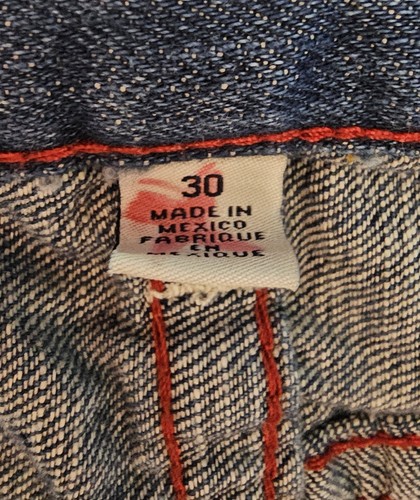 True Religion Women's Jeans Straight W/Pocket Flap Size 30 Red Stitching - Picture 4 of 9