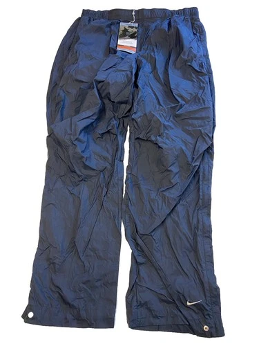 Mens NIKE GOLF Blue Vintage Y2K Nylon Packable Windbreaker Pants Sz 2XL NEW NWT