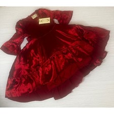 Joyfolie Mia Joy Mayra Dress Scarlet Red Metallic High Low Ruffle Toddler 2 NWT
