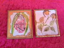 2 Beaux Vieux Cadres, Style Art Nouveau - Cadres Photo, Avec 2 Peintures