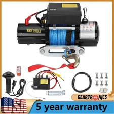 12000LBS Electric Winch 12V Synthetic Cable Truck Trailer Towing Off-Road 4WD