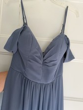 Baltic Born Dusty Blue Lace Back Bridesmaid Dress, XL