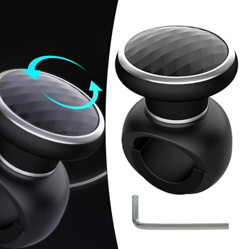 Black Steering Wheel Knob Spinner Easy Installation for Cars and Trucks - Picture 2 of 12