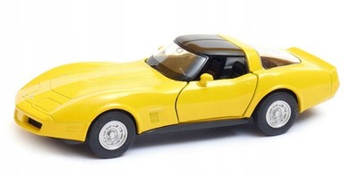 Welly 1982 Chevrolet Corvette Yellow 1:34 1:39 Scales 4.5 Inch Diecast in Box