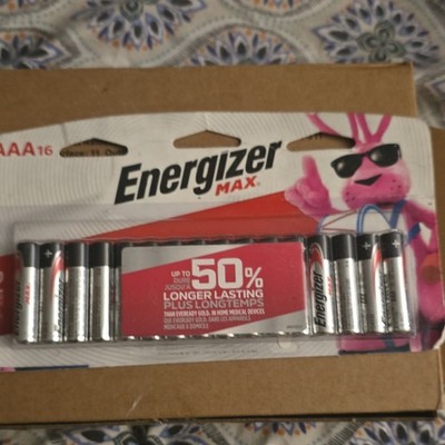 Energizer Max AAA Alkaline Batteries 16 Pack 1.5V 12 Year Shelf Life