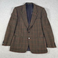 Loro Piana Sport Coat Mens 42R Brown Cashmere Plaid Tweed 2 Button Made Italy