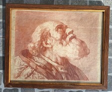  Gravure Ancienne Numerotée Signé Portrait Personnage tableau Encadré Vien