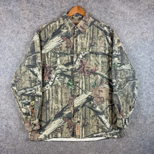 RedHead Silent Hide Mossy Oak Camo Shirt Mens XL Tall Heavy Hunting Button Up