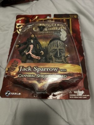 2007 Disney Pirates of the Caribbean Jack Sparrow w/ Cannibal Shrunken Head NIP