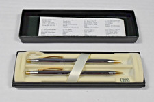 Vintage Cross Classic Century Medalist Pen and Pencil Set Chrome Gold 90s New