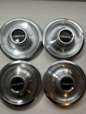 Vintage Chevy Corvette Hubcaps Set Of 4 Script Rare