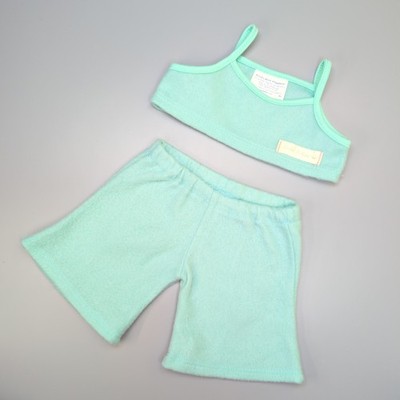 Build A Bear mintgrün/hellblau Lounge Top und Hose kuscheliges Outfit Set