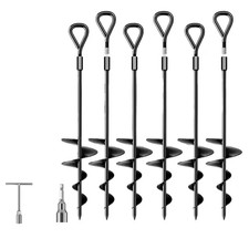 6 Pack 18 In. Ground Anchor, Heavy Duty Earth Anchors Ground Anchors Screw in Ki