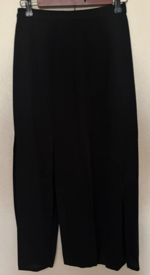 Chaqueta Larga Negra Lillie Rubin Vintage Flecos Falda Mangas Transparentes Lentejuelas Talla 6 Foto 4 de 4