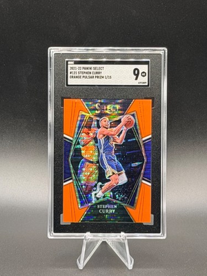 #ad STEPHEN CURRY 2021 22 Panini Select Premier #121 Orange Pulsar Prizm 01 15 SGC 9 $500.00