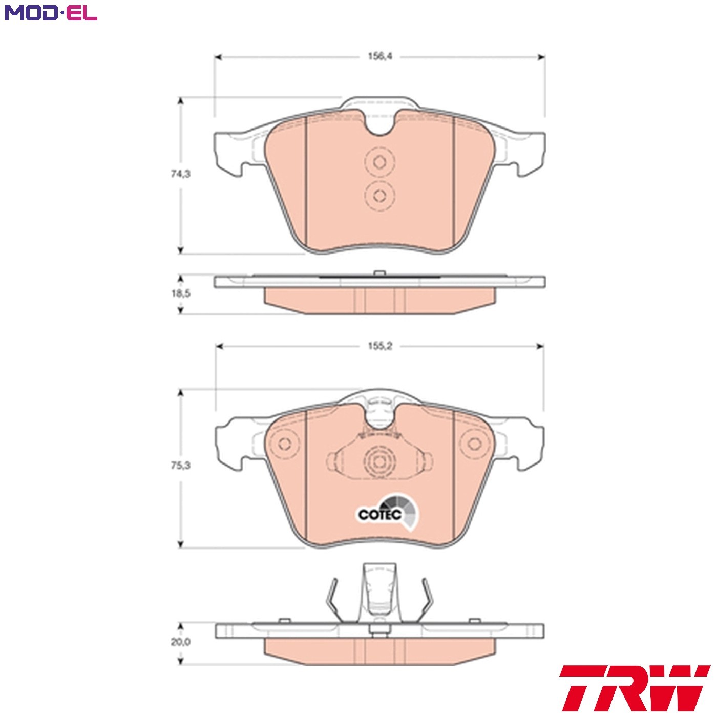 BRAKE PAD SET DISC BRAKE GDB1684 FOR VOLVO FORD B 6304 T2 3.0L 6cyl S80L 4cyl