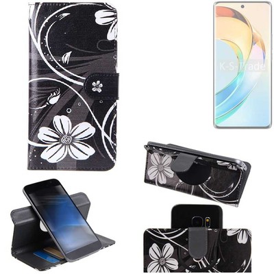Für Honor X9b 360° Schutz Hülle Wallet Case Design Blumen