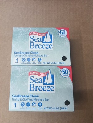 § SEA BREEZE (2) 6.5 Oz     SEABREEZE     Clean Toning & Clarifying Bars  .