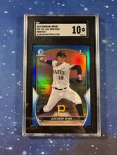 2023 Bowman Chrome #BCP-153 Jun-Seok Shim 1st Blue Refractor /150 SGC 10