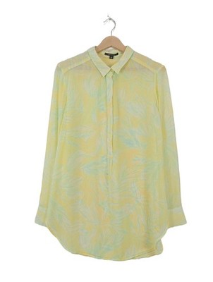 COMMA Long-Bluse Damen Bluse Gr. DE 38 blassgelb-grün Casual-Look