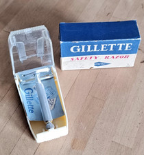 SAFETY RAZOR GILLETTE vintage n°24 années 50 made in England MINT / NOS ? BOXED