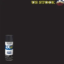 Black Primer Spray Paint Ultra Cover Double Coat Quick Drying Flat Finish 12oz