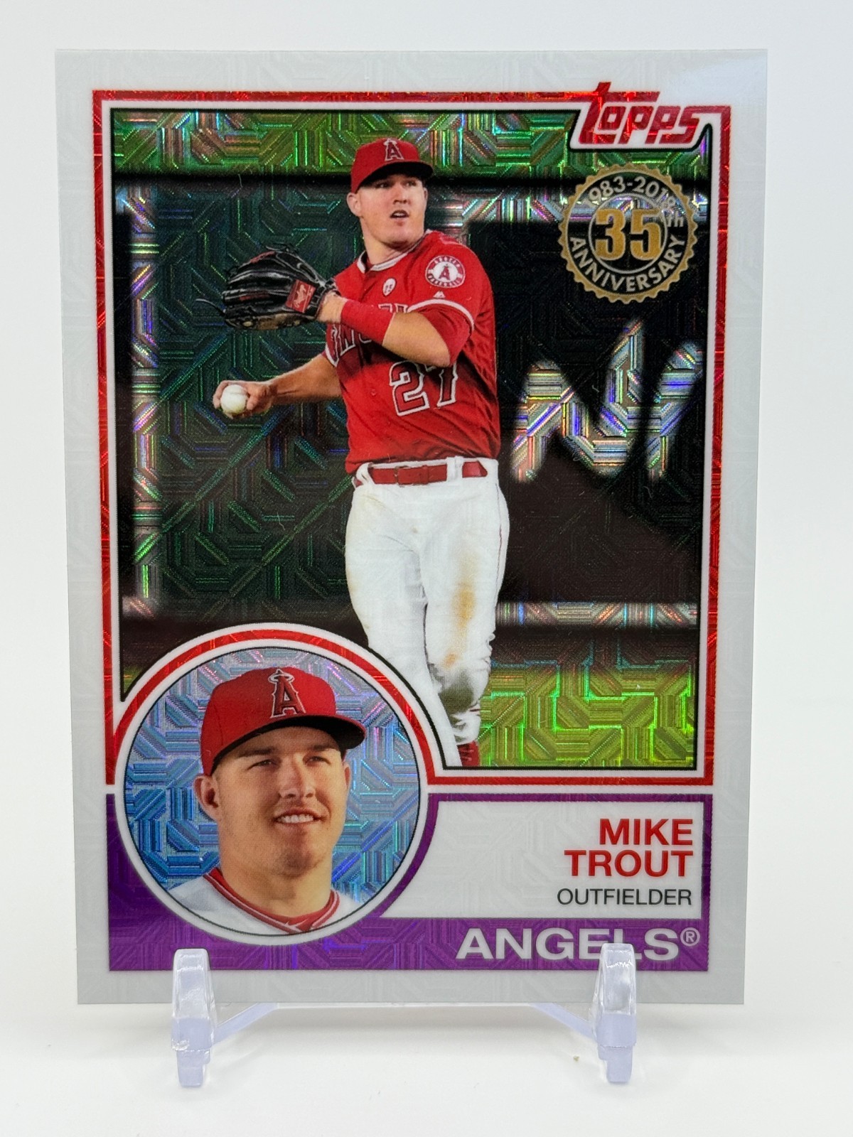 2018 Topps Chrome Silver Pack MIKE TROUT 1983 Anniversary Mojo #2 Angels