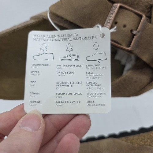 Birkenstock Sandals Mens Size 10 43 Brown Lugano Leather Cork Footbed Slide - Picture 4 of 10