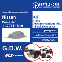 für Nissan Primastar Typ X82 11.2021-Jetzt AHK Starr +13Pol Spezifisch E-Satz