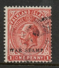Falkland Islands 1918-20 1d Orange-vermilion SG 71c Fine used. (R4664)