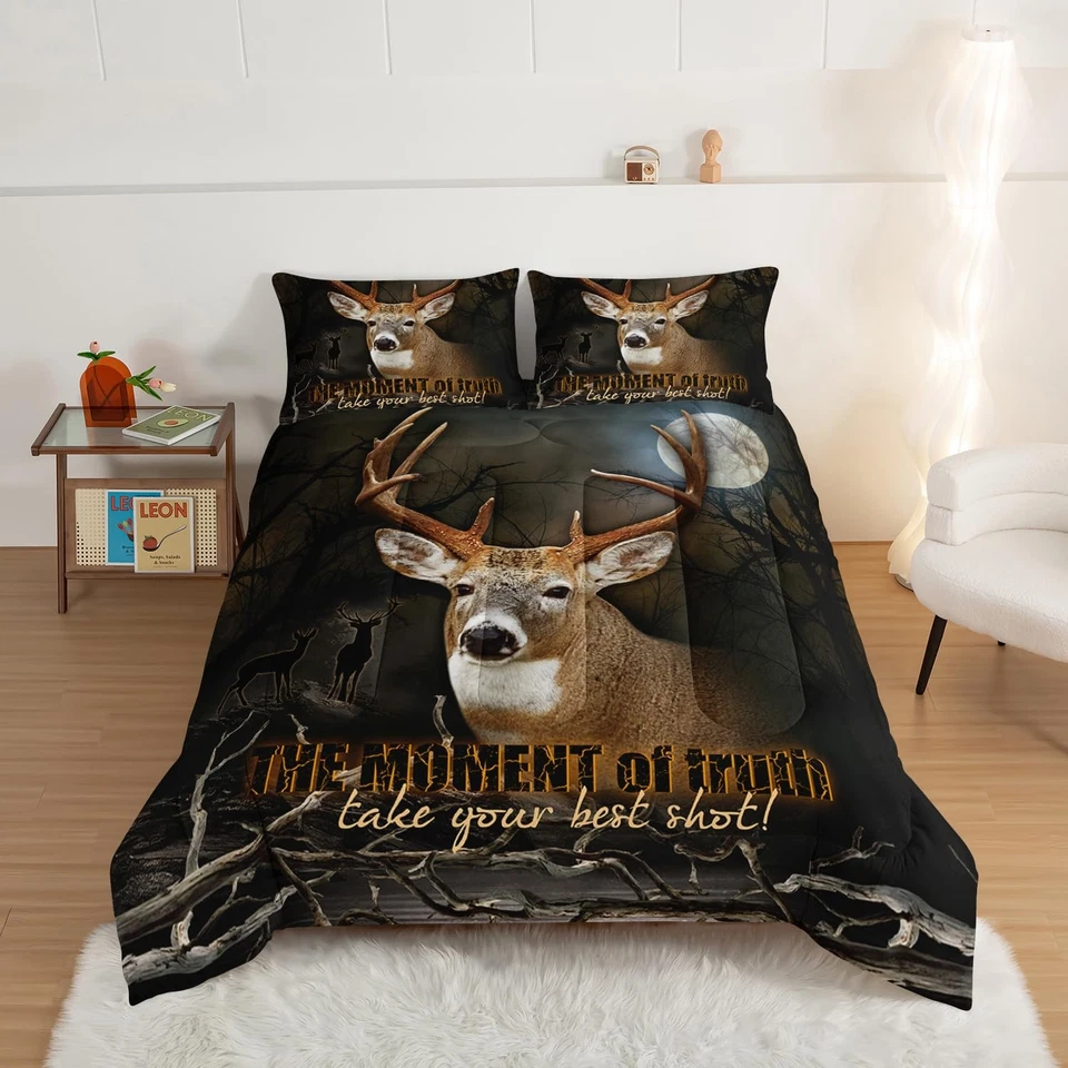 Deer Comforter Forest Hunting Bedding Sets for Teen Boys Mens Bedroom Essenti... - Image 3 of 4
