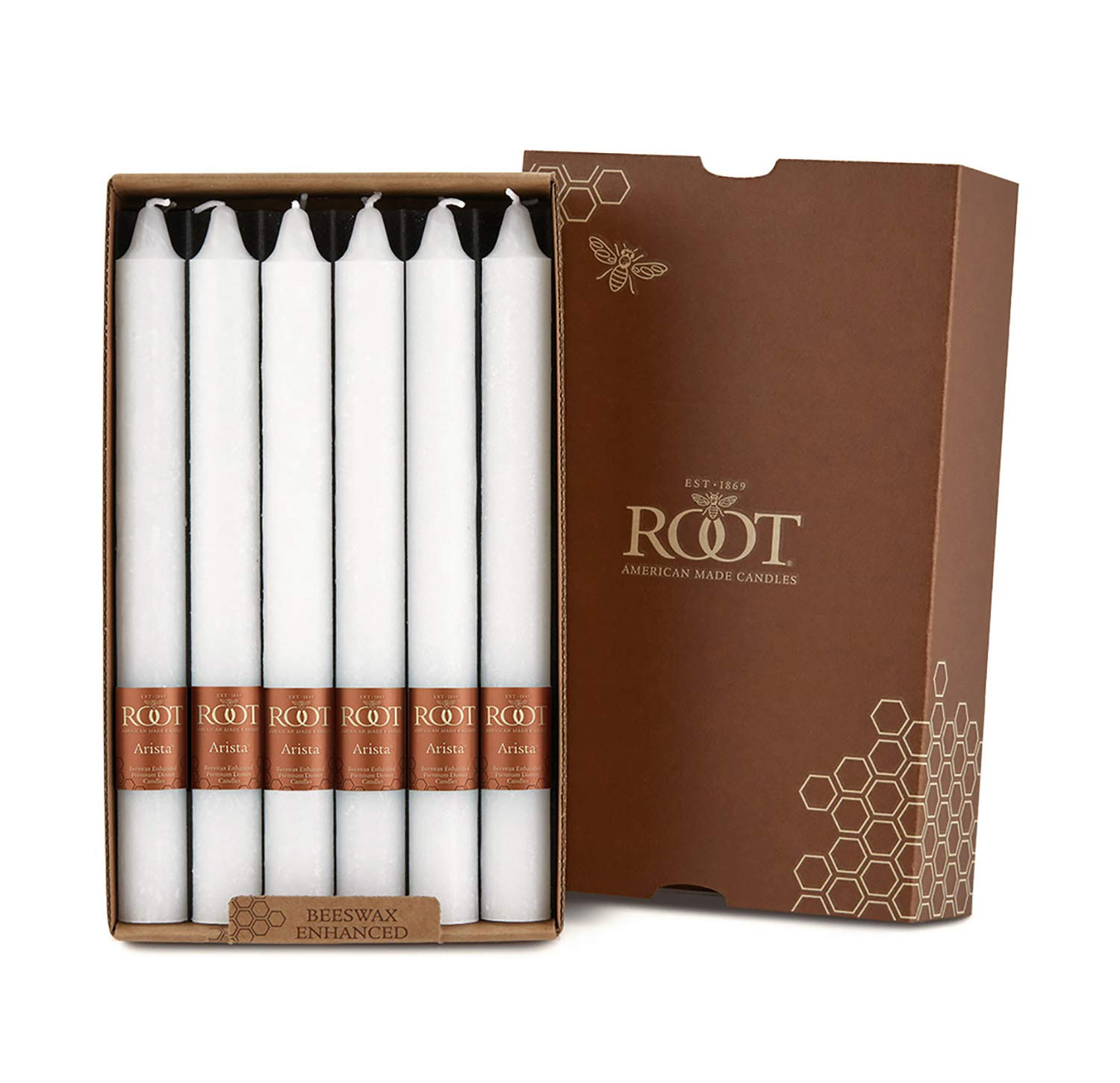 Arista Timberline 9-Inch White Dinner Candles 12-Pack  