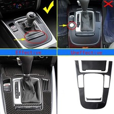 For Audi A4 B8 A5 09-12 Carbon Fiber Center Console Gear Shift Panel Cover Trim