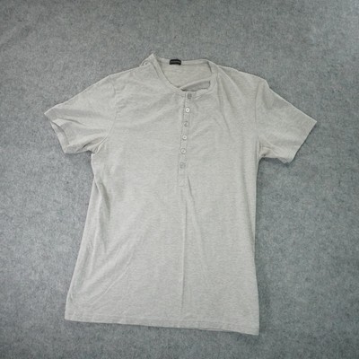 Intimissimi Shirt Womens Large Gray Button Henley Short Sleeve Casual