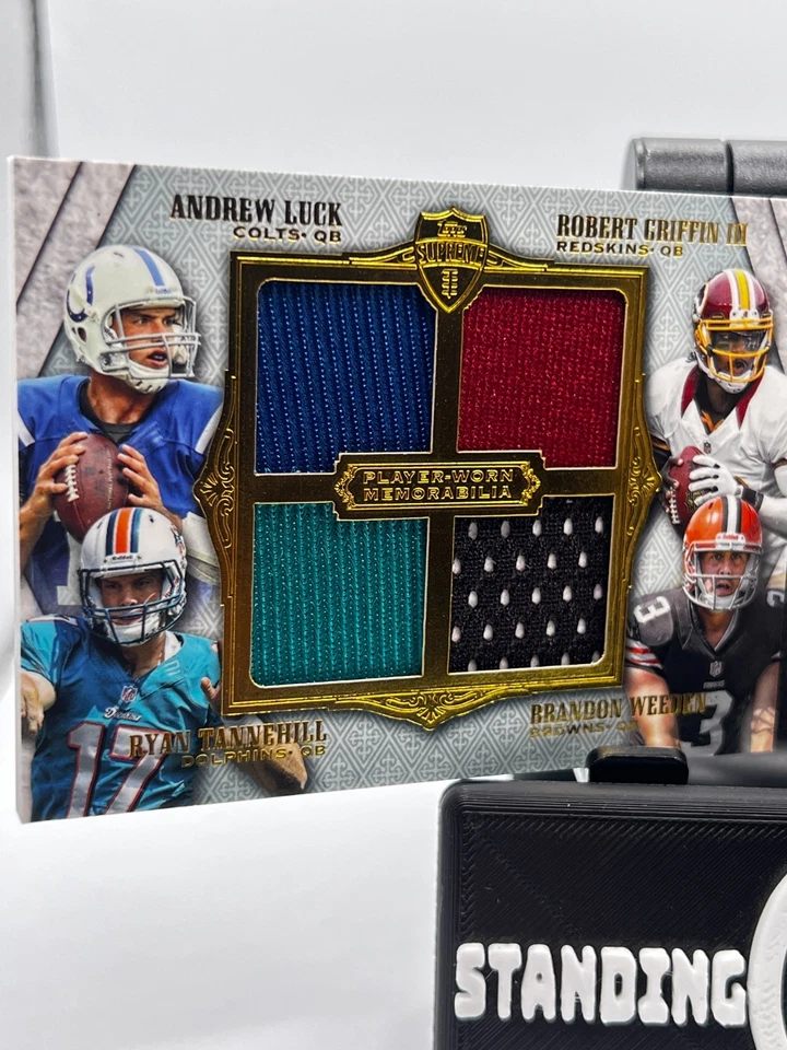 Folleto Topps Supreme 8 Reliquias Andrew Luck 2012, RGIII Tannehill Richardson/20 Foto 2 de 4