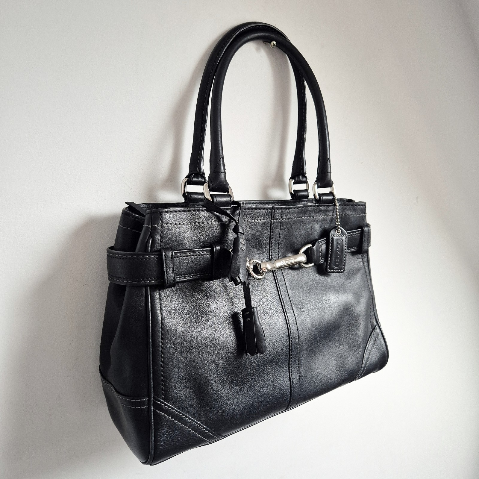 Coach Black Small Kelly Top Handle Zip Bag / Vintage 2006 Y2k image 2