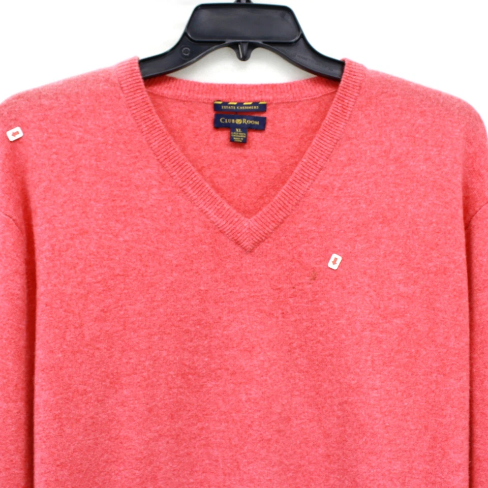 Suéter Jersey Macy's Club Room Estate 2 Capas 100% Cachemira Cuello en V XL Foto 2 de 4