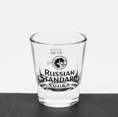 6 x Russian Standard Vodka 2cl Schnapsglas Shotglas Schwarzes Logo Gläser