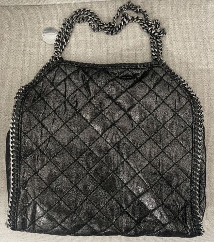 Authentic STELLA MCCARTNEY Falabella Large Tote Bag, Quilted, Black - Picture 2 of 5