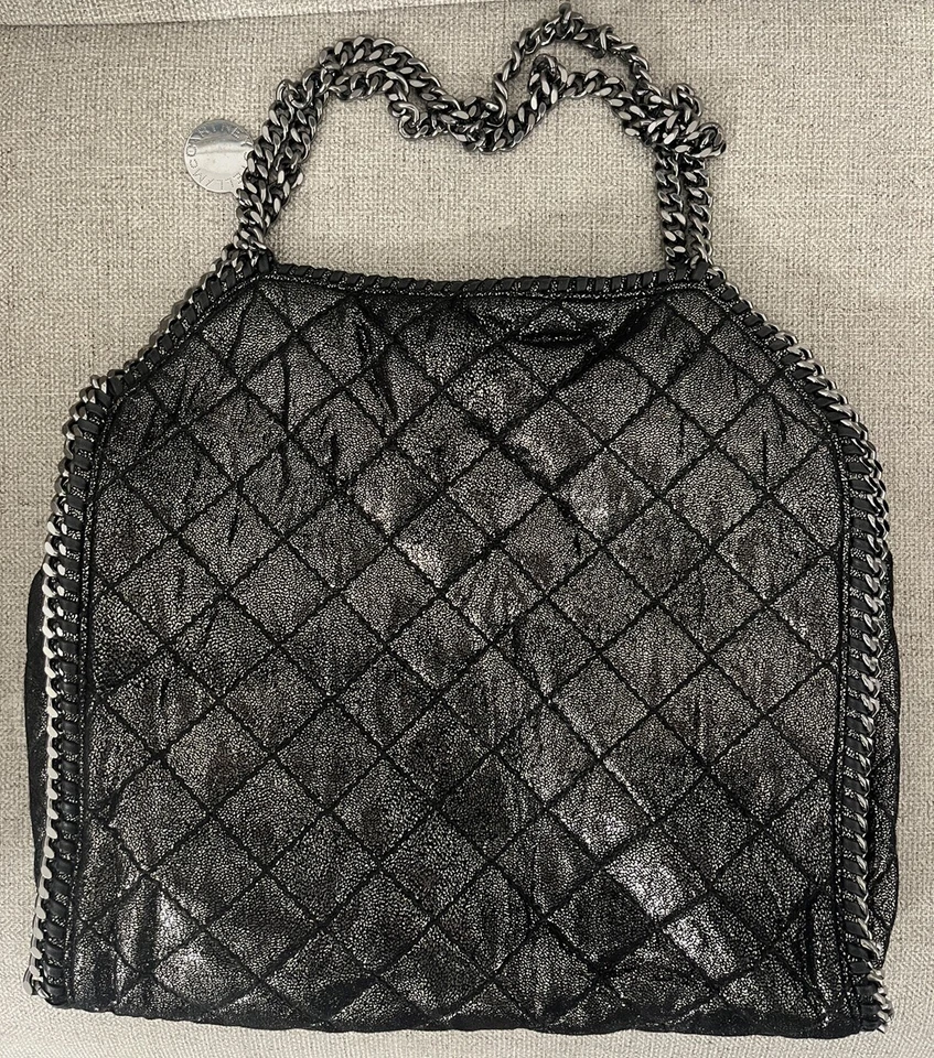 Подлинный STELLA MCCARTNEY Falabella большая сумка с короткими ручками, стеганая, черный - Изображение 2 из 4