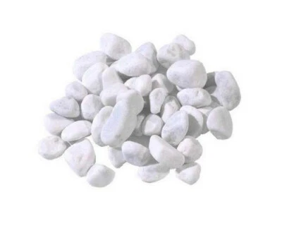 Ciottoli marmo Bianco Carrara 25/40mm sassi pietre arredo vasi e giardino 22 kg.